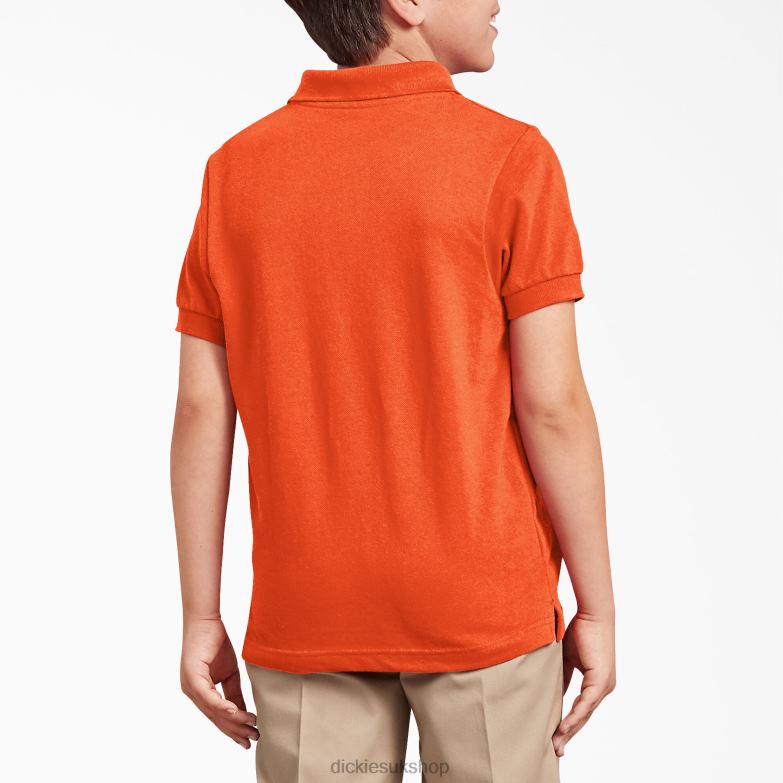 Pique Short Sleeve Polo Kids Dickies Orange (OR) 88T842679 Apparel