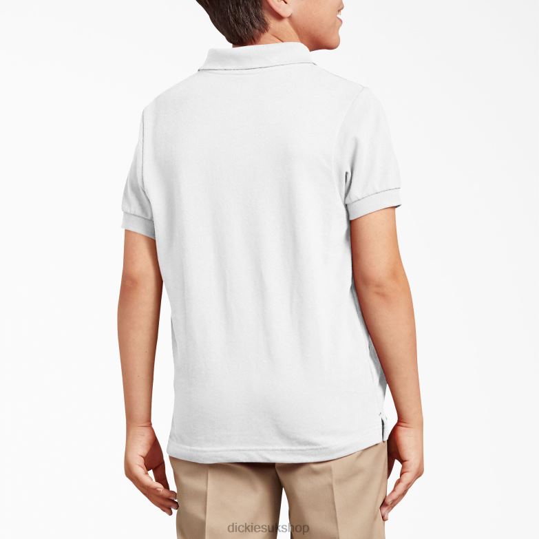 Pique Short Sleeve Polo Kids Dickies White (WH) 88T842680 Apparel