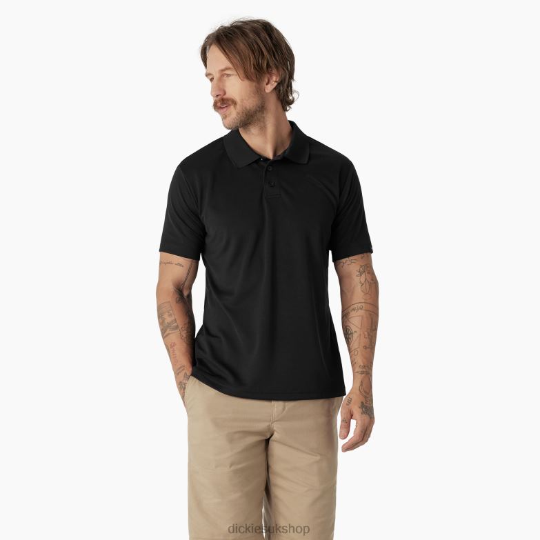 Short Sleeve Performance Polo Shirt Men Dickies Black (BKX) 88T84670 Apparel