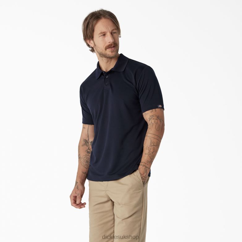 Short Sleeve Performance Polo Shirt Men Dickies Night Navy (IN2) 88T84671 Apparel
