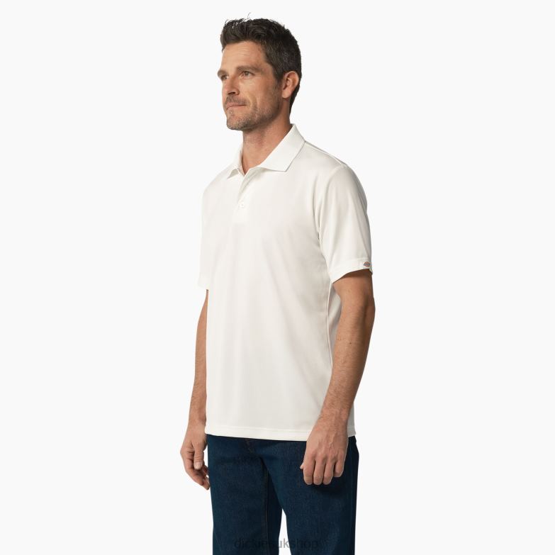 Short Sleeve Performance Polo Shirt Men Dickies White (WH) 88T84673 Apparel