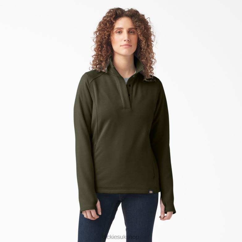 DuraTech Maverick Half-Snap Fleece Women Dickies Moss Green (MS) 88T842362 Apparel