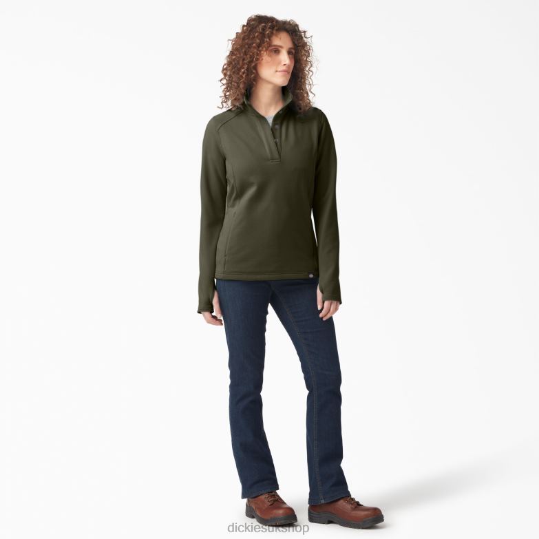 DuraTech Maverick Half-Snap Fleece Women Dickies Moss Green (MS) 88T842362 Apparel