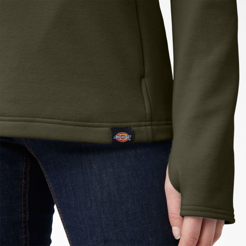 DuraTech Maverick Half-Snap Fleece Women Dickies Moss Green (MS) 88T842362 Apparel