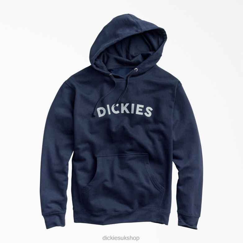Fleece Block Logo Hoodie Men Dickies Dark Navy (DN) 88T841139 Apparel