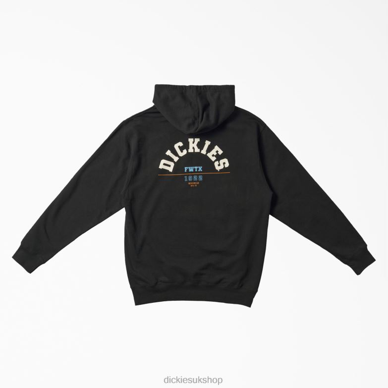 Fort Worth Graphic Hoodie Men Dickies Black (BK) 88T841145 Apparel
