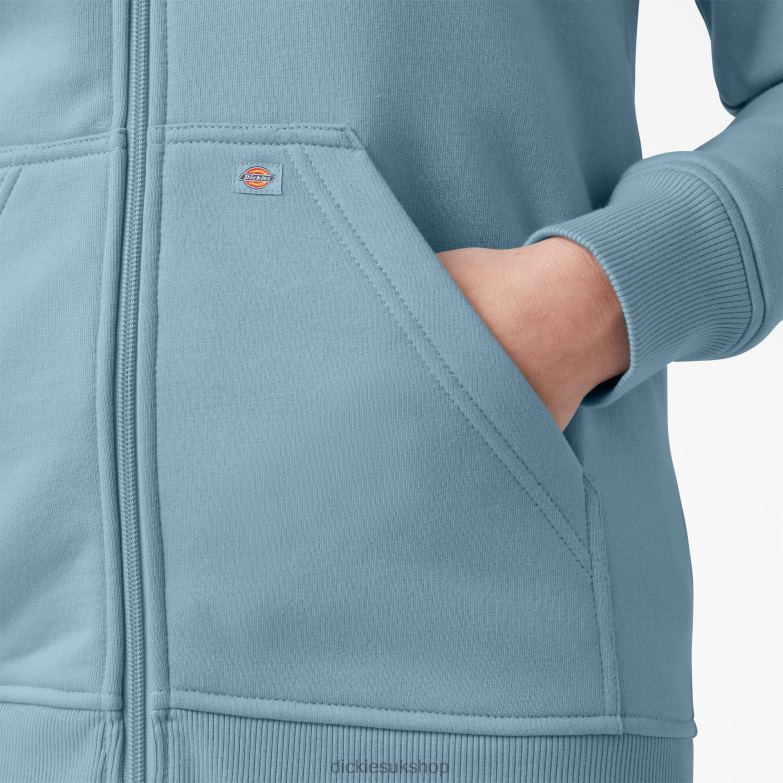 Heavyweight Full-Zip Fleece Hoodie Women Dickies Clear Blue (EU) 88T842286 Apparel