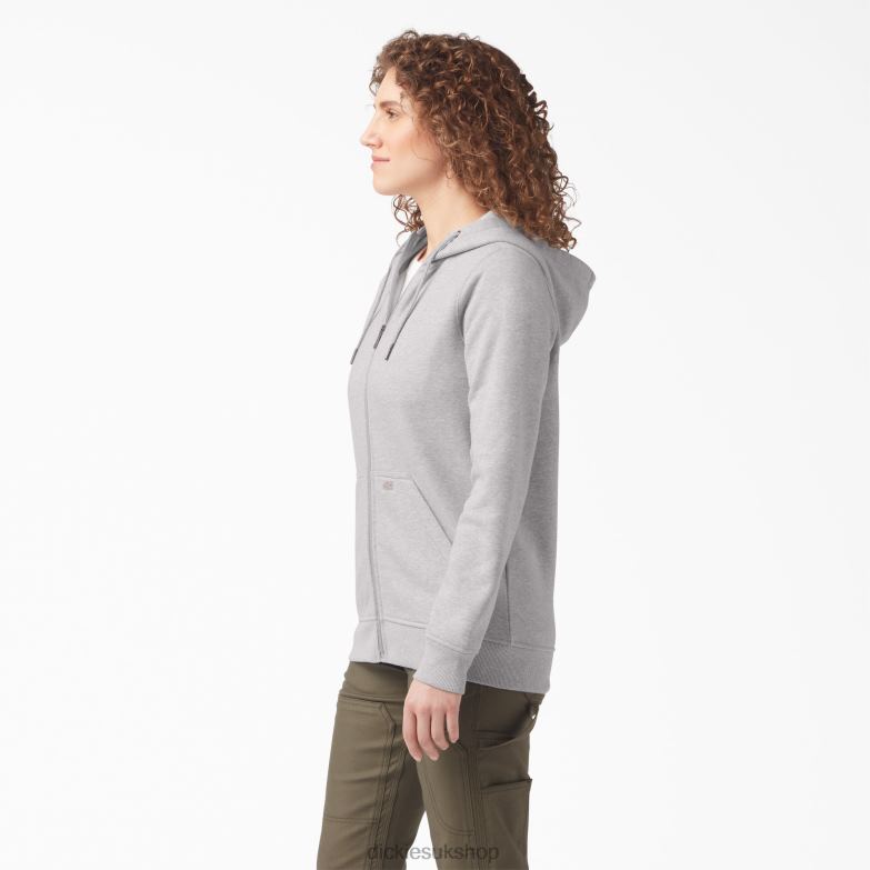 Heavyweight Full-Zip Fleece Hoodie Women Dickies Heather Gray (HG) 88T842287 Apparel