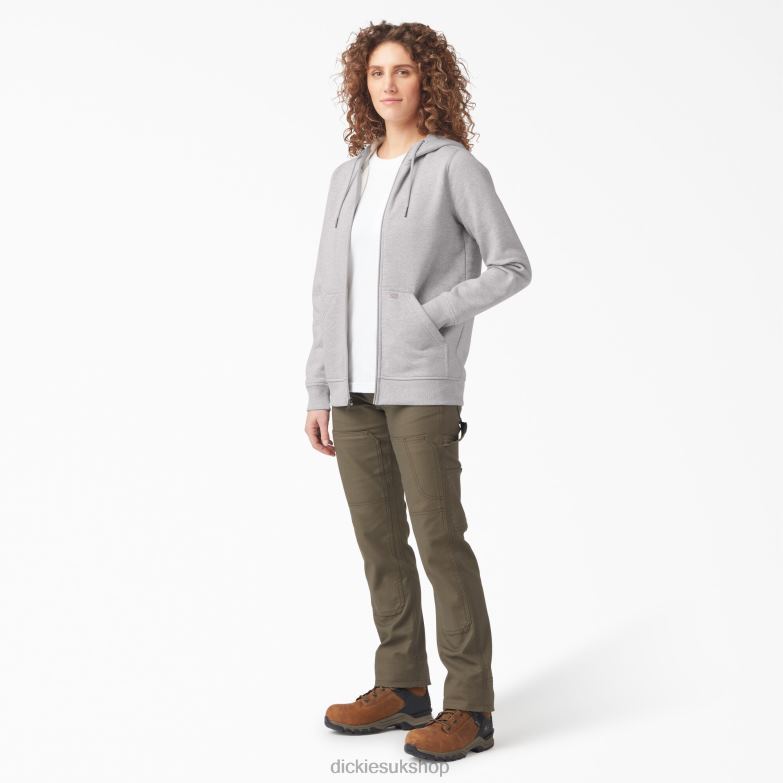 Heavyweight Full-Zip Fleece Hoodie Women Dickies Heather Gray (HG) 88T842287 Apparel