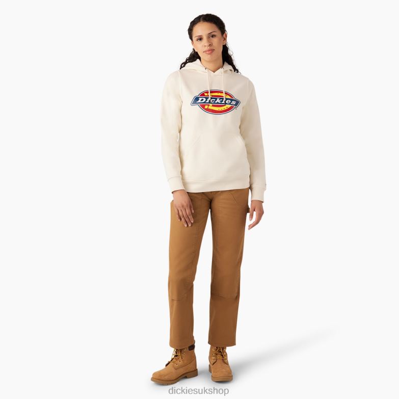 Heavyweight Logo Pullover Women Dickies Antique White (AW) 88T842328 Apparel