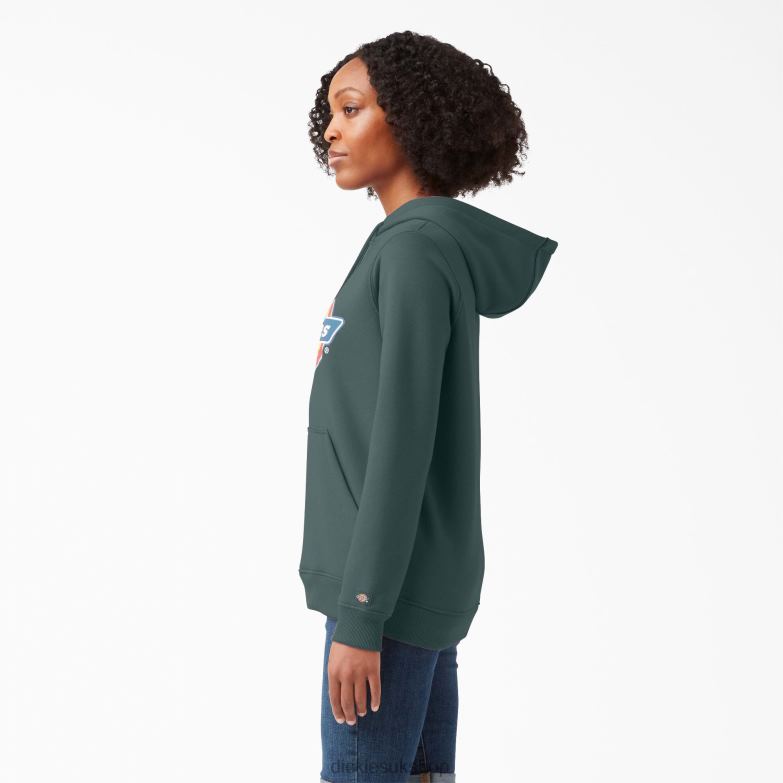 Heavyweight Logo Pullover Women Dickies Lincoln Green (LN) 88T842332 Apparel