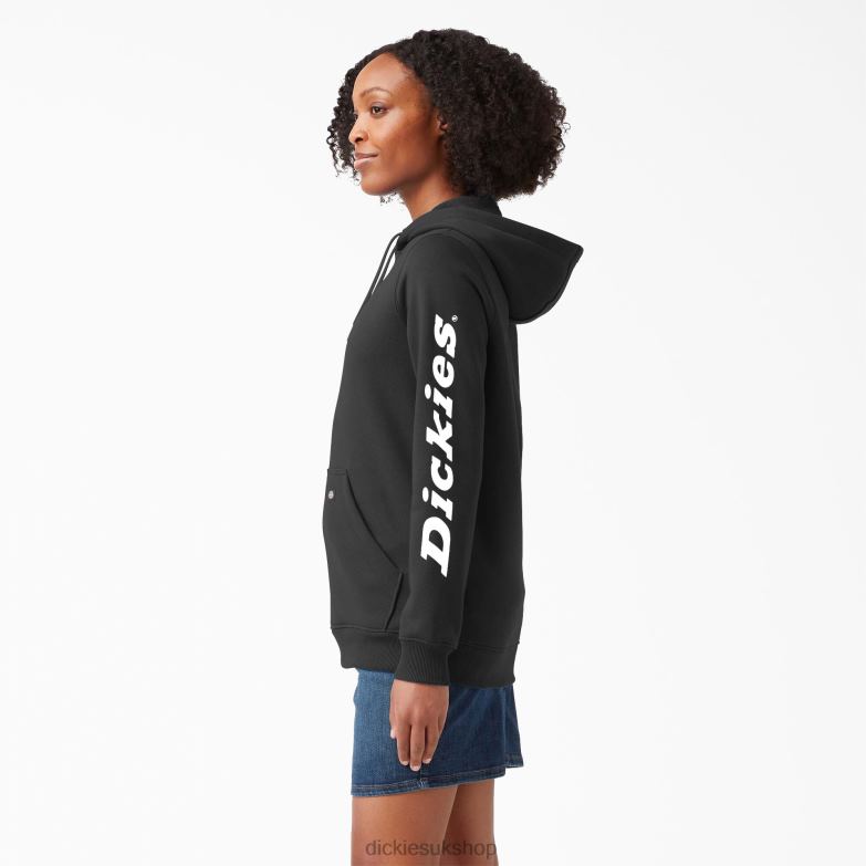 Heavyweight Logo Sleeve Pullover Women Dickies Black (KBK) 88T842307 Apparel