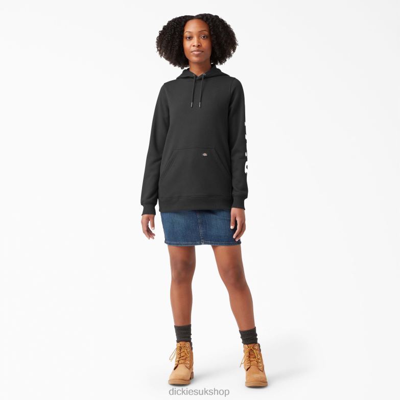 Heavyweight Logo Sleeve Pullover Women Dickies Black (KBK) 88T842307 Apparel