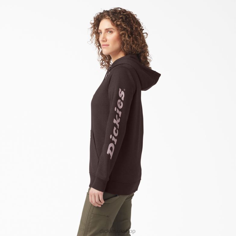 Heavyweight Logo Sleeve Pullover Women Dickies Chocolate Brown Heather (CBH) 88T842303 Apparel