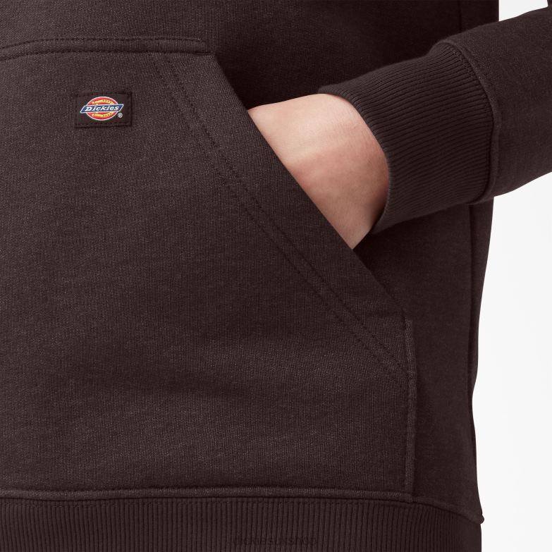 Heavyweight Logo Sleeve Pullover Women Dickies Chocolate Brown Heather (CBH) 88T842303 Apparel