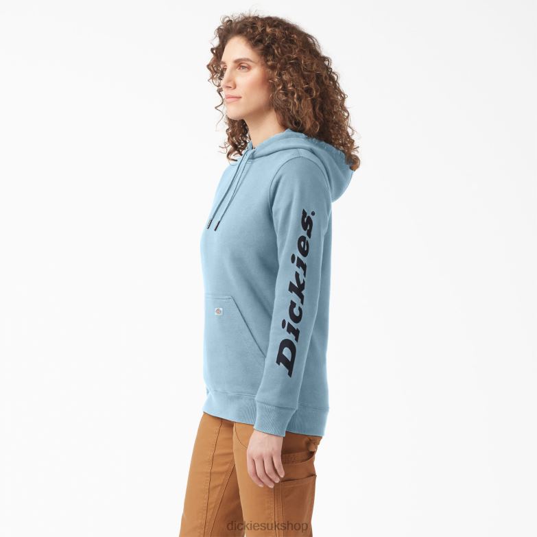 Heavyweight Logo Sleeve Pullover Women Dickies Clear Blue (EU) 88T842304 Apparel