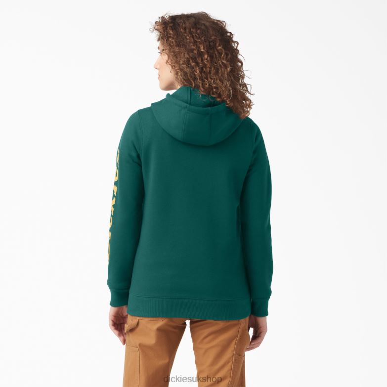 Heavyweight Logo Sleeve Pullover Women Dickies Forest Green (FT) 88T842305 Apparel