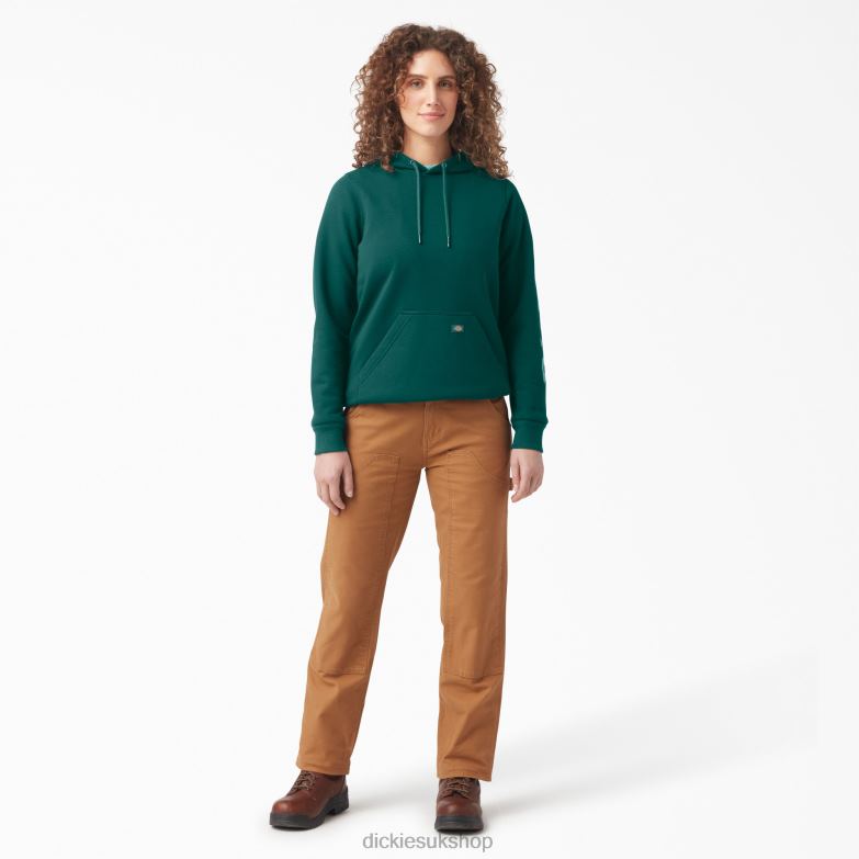 Heavyweight Logo Sleeve Pullover Women Dickies Forest Green (FT) 88T842305 Apparel