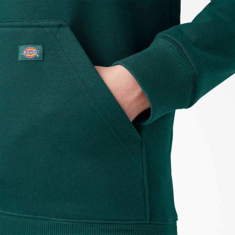 Heavyweight Logo Sleeve Pullover Women Dickies Forest Green (FT) 88T842305 Apparel