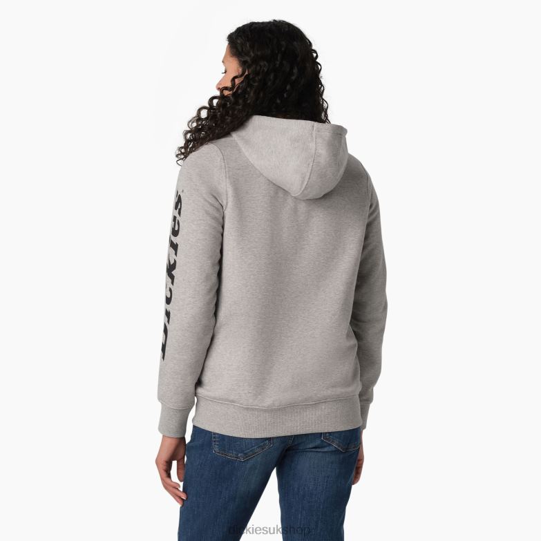 Heavyweight Logo Sleeve Pullover Women Dickies Heather Gray (HG) 88T842306 Apparel
