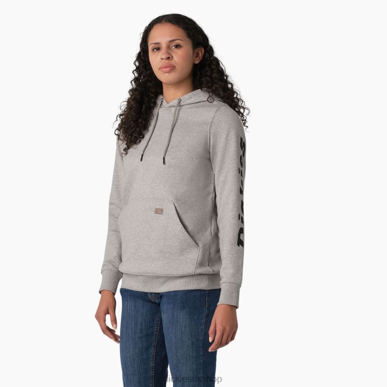 Heavyweight Logo Sleeve Pullover Women Dickies Heather Gray (HG) 88T842306 Apparel