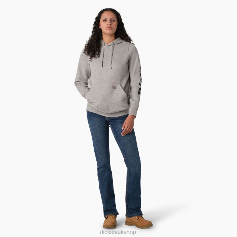 Heavyweight Logo Sleeve Pullover Women Dickies Heather Gray (HG) 88T842306 Apparel