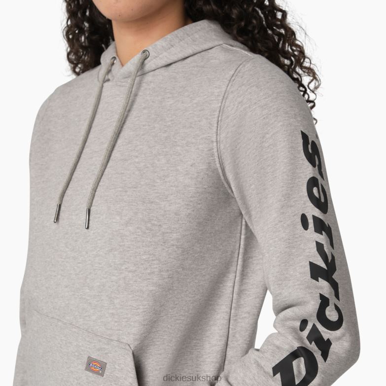 Heavyweight Logo Sleeve Pullover Women Dickies Heather Gray (HG) 88T842306 Apparel