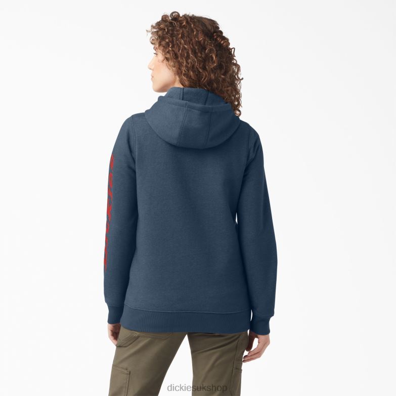 Heavyweight Logo Sleeve Pullover Women Dickies Heather Navy (NVH) 88T842310 Apparel