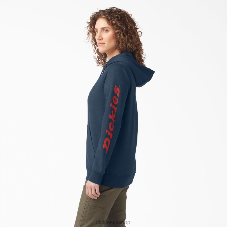 Heavyweight Logo Sleeve Pullover Women Dickies Heather Navy (NVH) 88T842310 Apparel