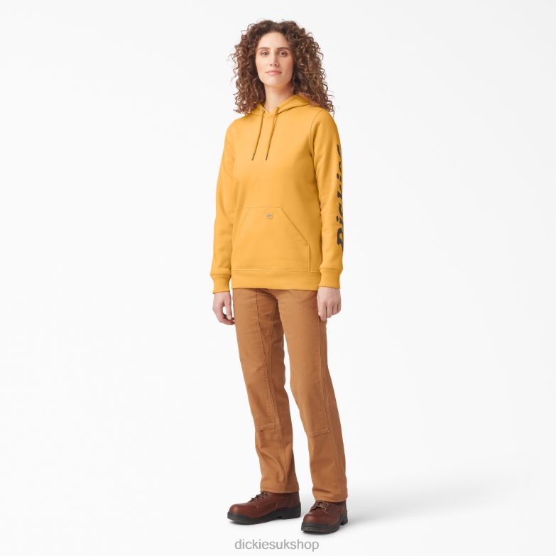 Heavyweight Logo Sleeve Pullover Women Dickies Orange Glow (OG3) 88T842311 Apparel