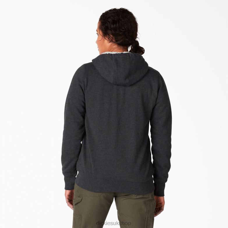 High Pile Fleece Lined Hoodie Women Dickies Black (KBD) 88T842284 Apparel