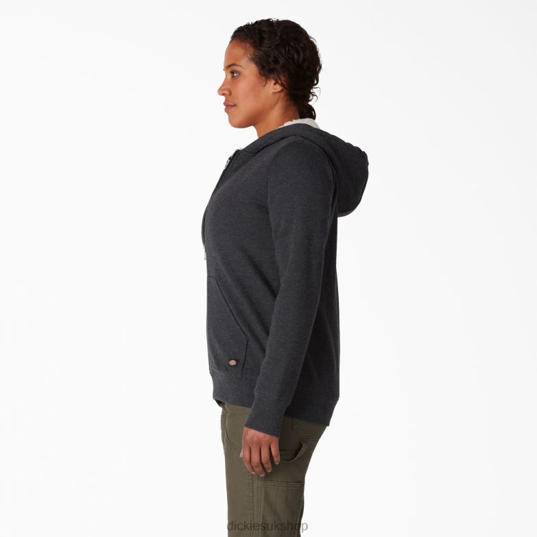 High Pile Fleece Lined Hoodie Women Dickies Black (KBD) 88T842284 Apparel
