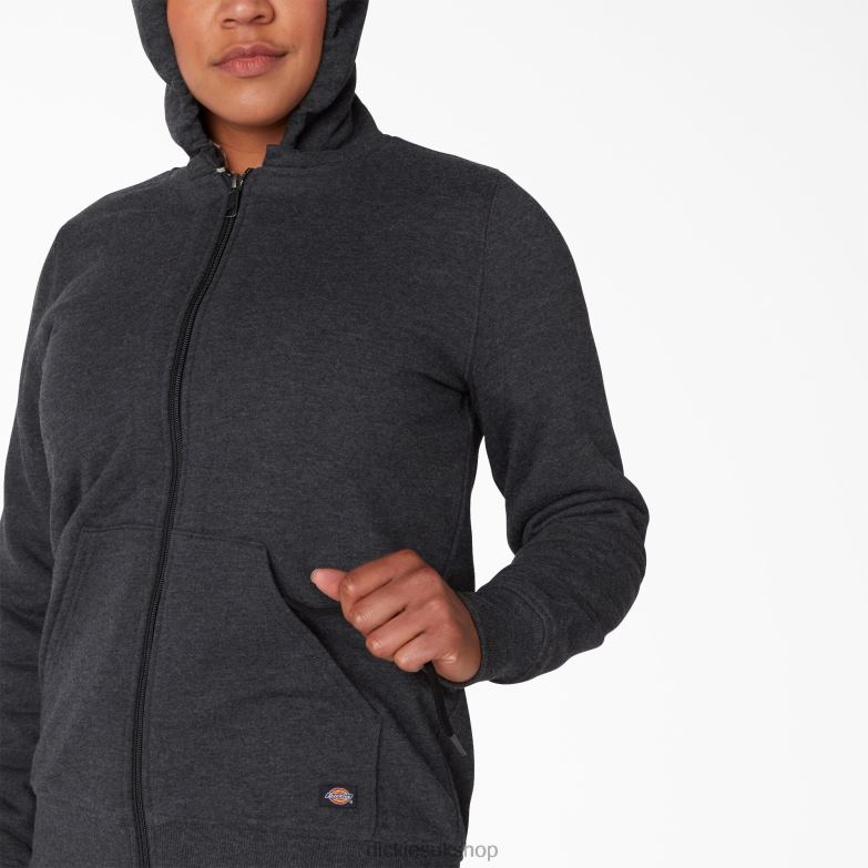 High Pile Fleece Lined Hoodie Women Dickies Black (KBD) 88T842284 Apparel