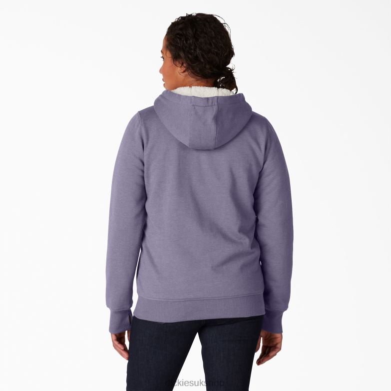 High Pile Fleece Lined Hoodie Women Dickies Blue Violet (B2H) 88T842283 Apparel