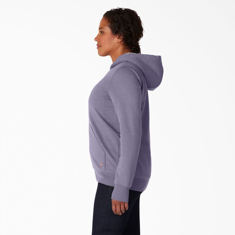 High Pile Fleece Lined Hoodie Women Dickies Blue Violet (B2H) 88T842283 Apparel