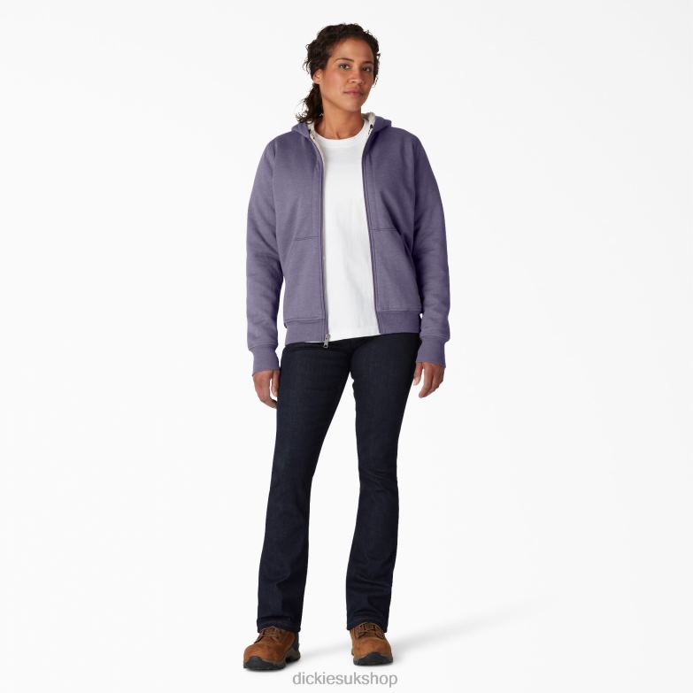 High Pile Fleece Lined Hoodie Women Dickies Blue Violet (B2H) 88T842283 Apparel