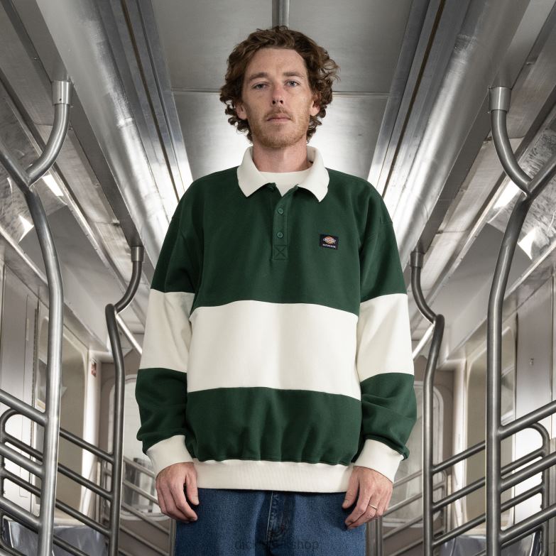 Jake Hayes Long Sleeve Rugby Shirt Men Dickies Rugby Pine Stripe (UN2) 88T84726 Apparel