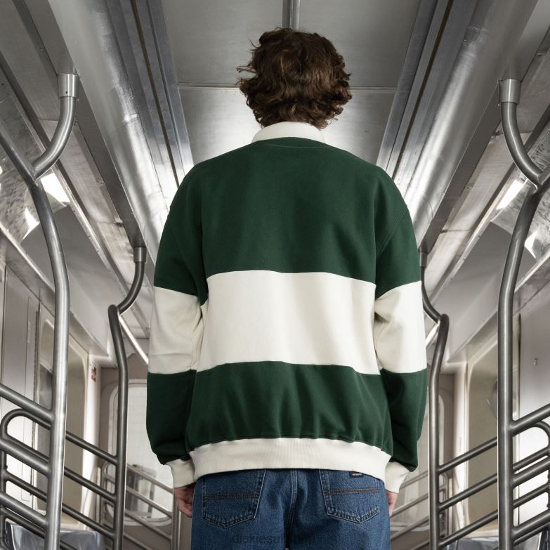 Jake Hayes Long Sleeve Rugby Shirt Men Dickies Rugby Pine Stripe (UN2) 88T84726 Apparel