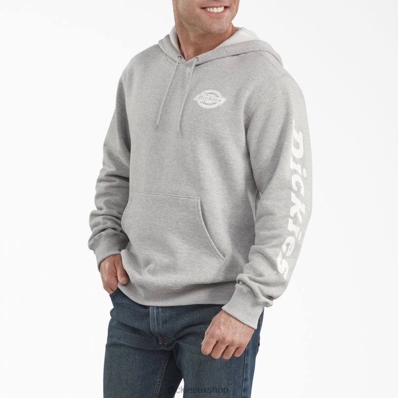 Logo Sleeve Fleece Hoodie Men Dickies Heather Gray (HG) 88T841149 Apparel