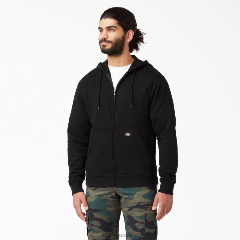 Midweight Fleece Zip Hoodie Men Dickies Black (BK) 88T84978 Apparel