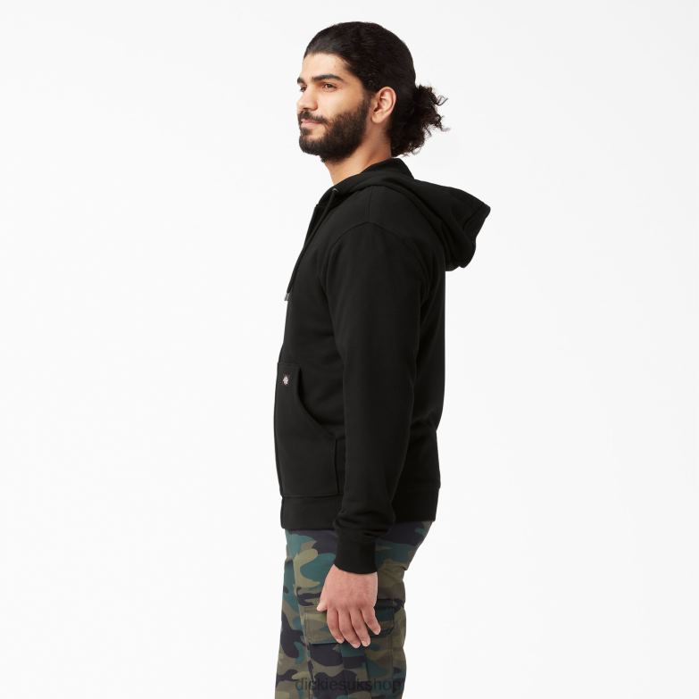 Midweight Fleece Zip Hoodie Men Dickies Black (BK) 88T84978 Apparel