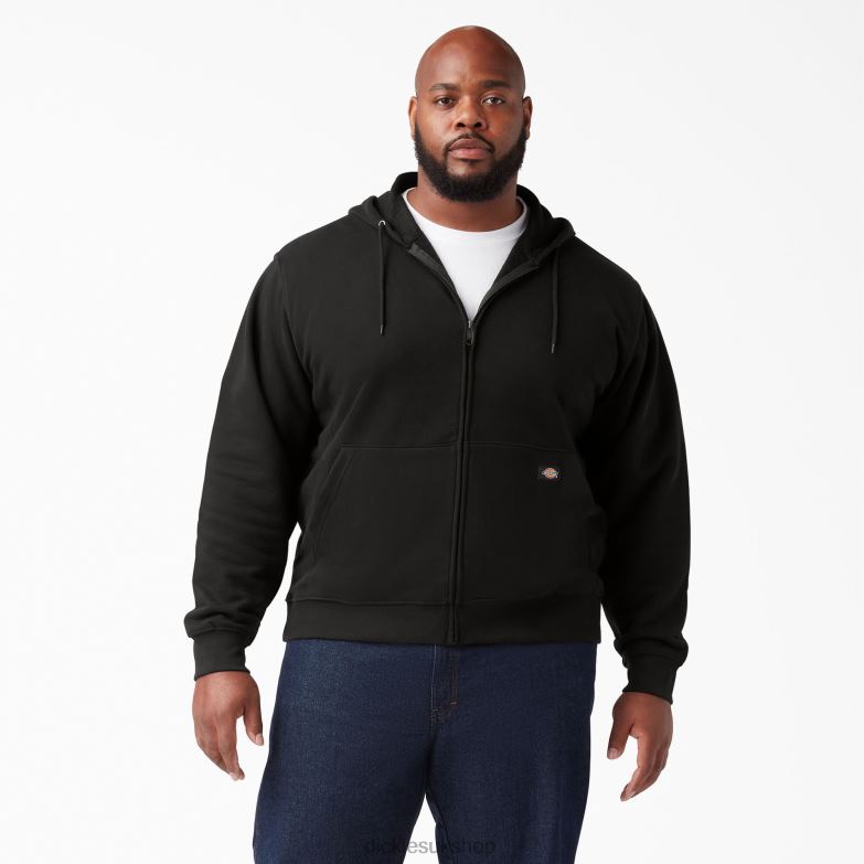 Midweight Fleece Zip Hoodie Men Dickies Black (BK) 88T84978 Apparel