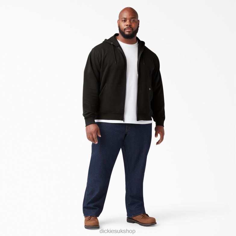 Midweight Fleece Zip Hoodie Men Dickies Black (BK) 88T84978 Apparel