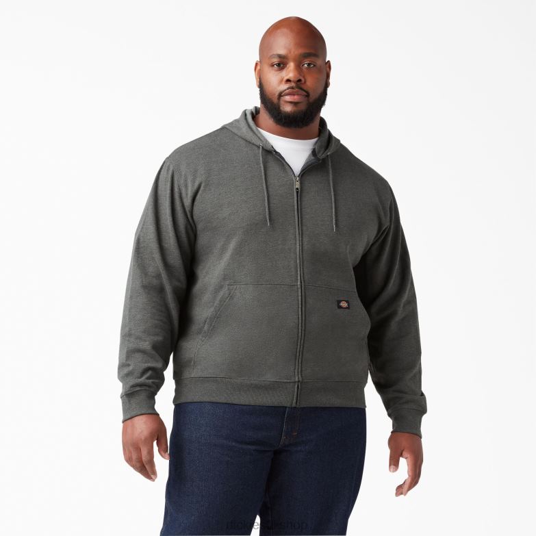 Midweight Fleece Zip Hoodie Men Dickies Dark Heather Gray (IYD) 88T84981 Apparel