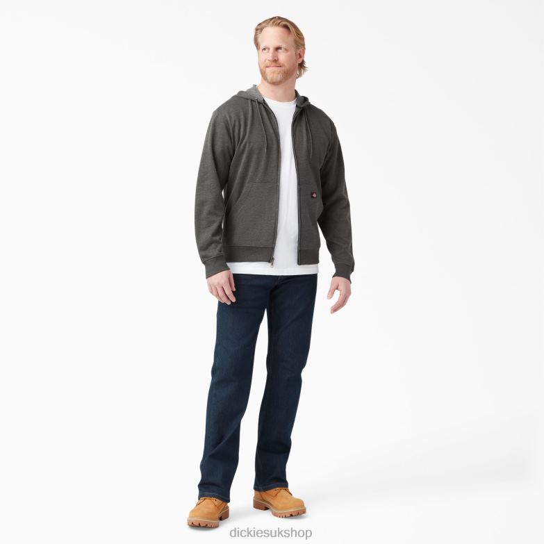 Midweight Fleece Zip Hoodie Men Dickies Dark Heather Gray (IYD) 88T84981 Apparel