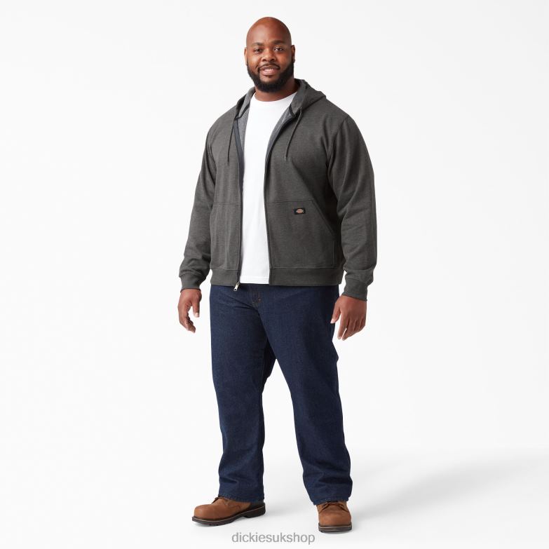 Midweight Fleece Zip Hoodie Men Dickies Dark Heather Gray (IYD) 88T84981 Apparel