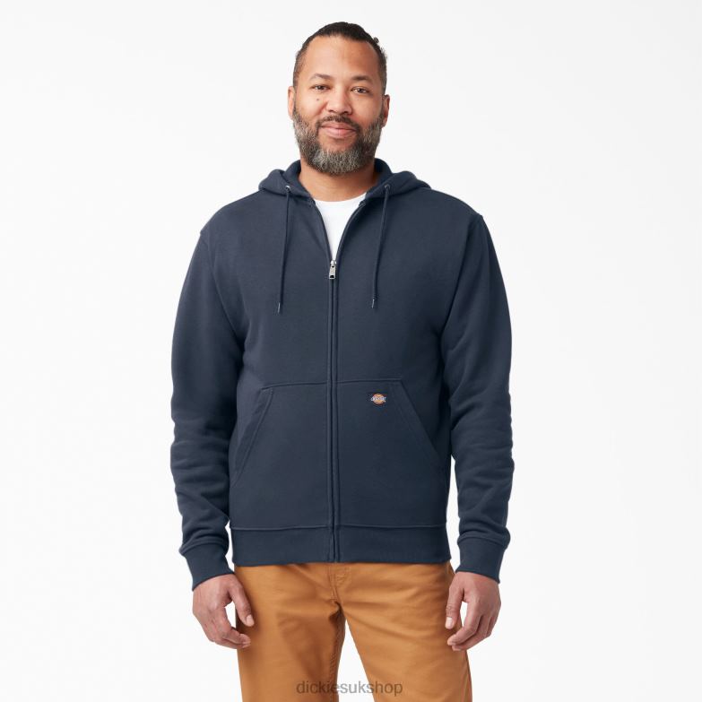 Midweight Fleece Zip Hoodie Men Dickies Dark Navy (DN) 88T84979 Apparel