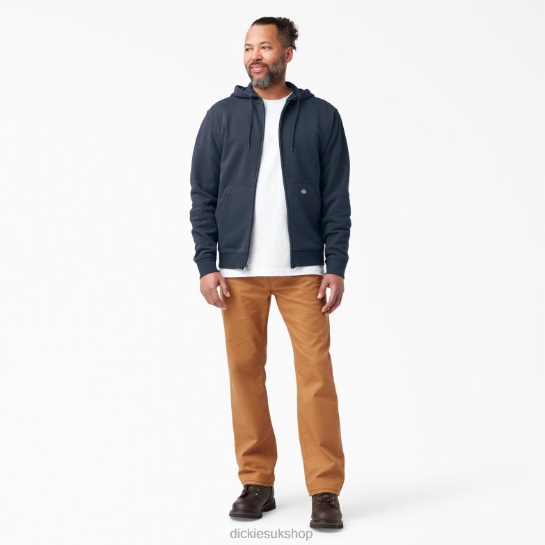 Midweight Fleece Zip Hoodie Men Dickies Dark Navy (DN) 88T84979 Apparel