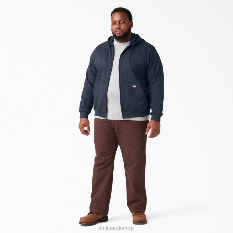Midweight Fleece Zip Hoodie Men Dickies Dark Navy (DN) 88T84979 Apparel