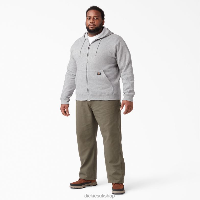 Midweight Fleece Zip Hoodie Men Dickies Heather Gray (HG) 88T84980 Apparel